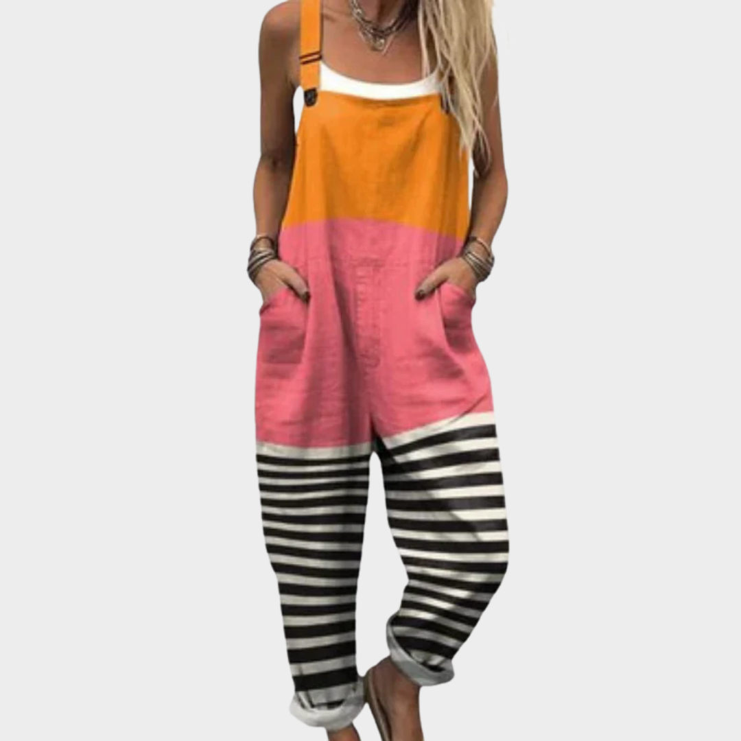 Women's Printed Overalls | Tapered Leg Jumpsuit