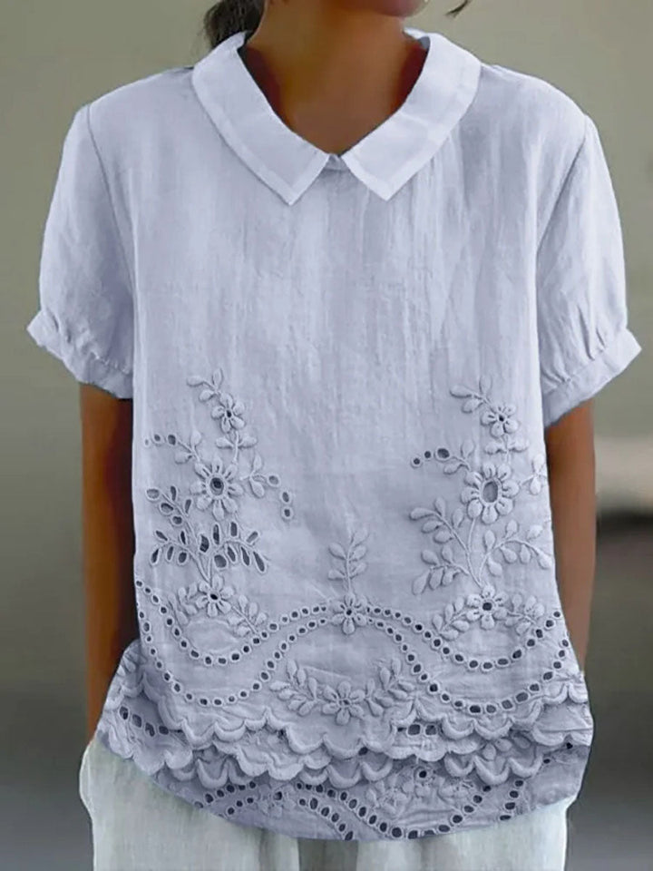 Lily • Floral Embroidered Shirt