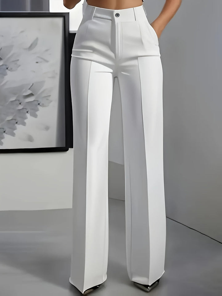 High-Waisted Women's Pants with Elastic Waistband