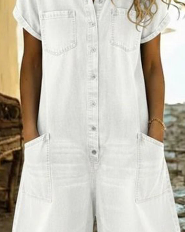 Short Sleeve Romper for Women | Casual Elegant Playsuit Dress