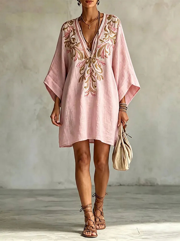 Ottilie™ | Vestido suave con escote en V y estampado floral