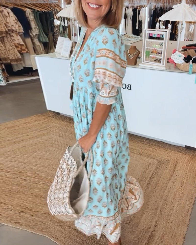 Mana | Vestido Chic Floral con Escote en V