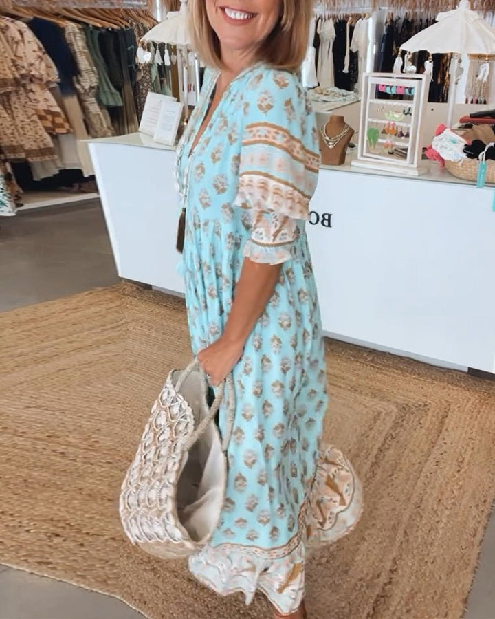 Mana | Vestido Chic Floral con Escote en V