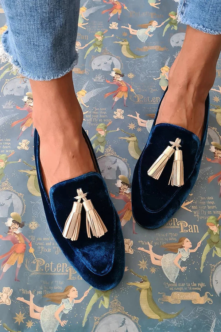 Hannah | Mocassins Élégance Nocturne avec Pompons Champagne