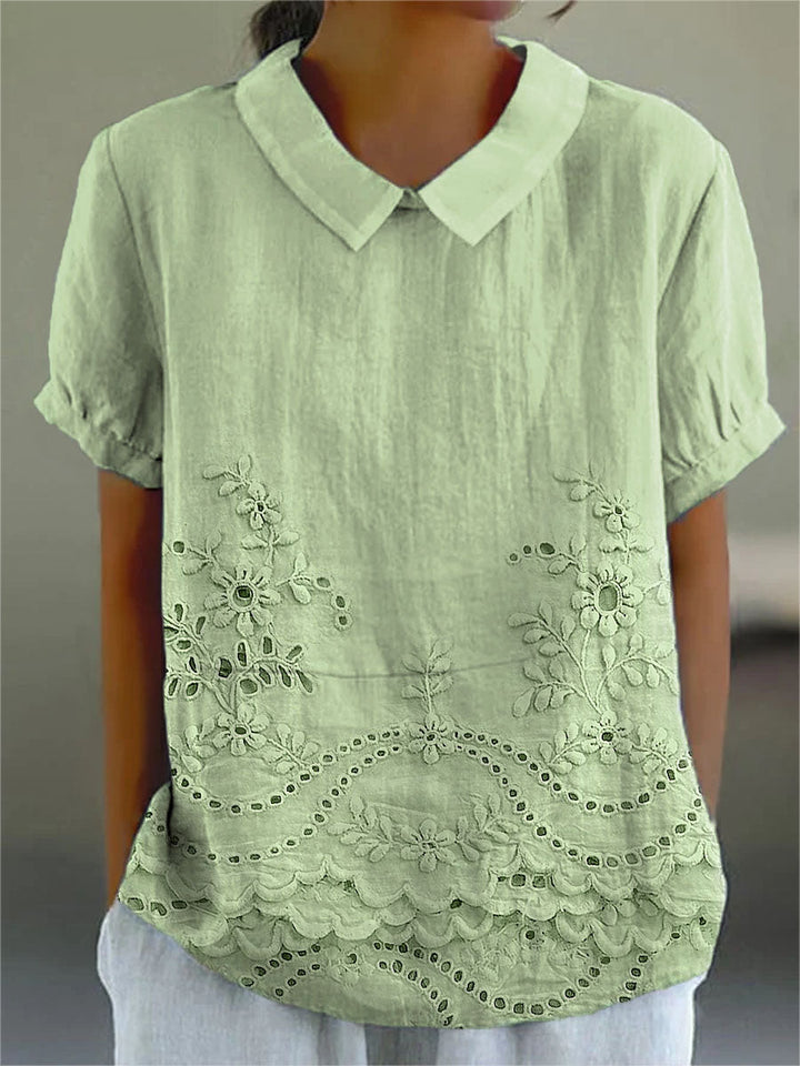 Lily • Floral Embroidered Shirt