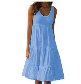 Luna | Vestido Midi Feminino Sem Mangas com Camadas Estilo Boho para o Verão