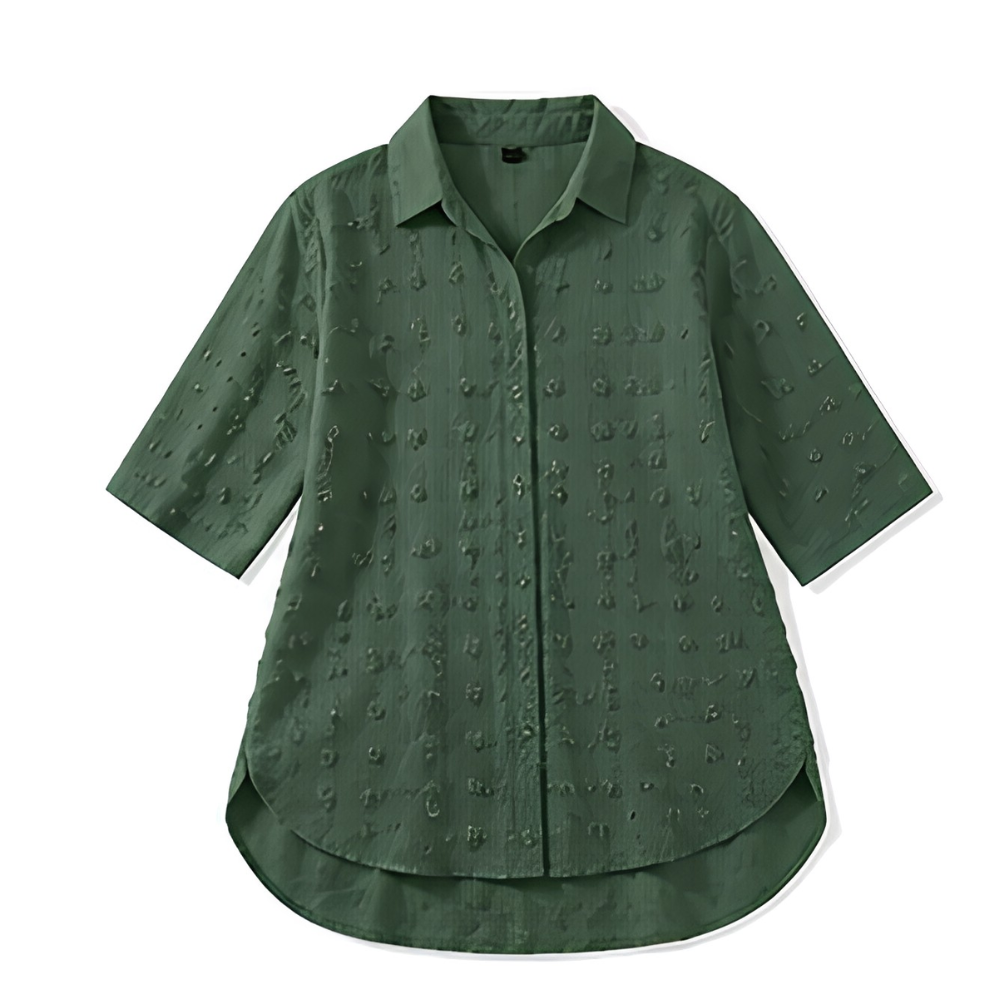 Swiss Dot Shirt Dress - Relaxed Chiffon Tunic for Women
