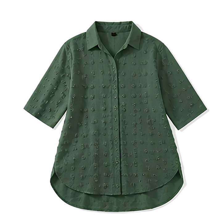 Swiss Dot Shirt Dress - Relaxed Chiffon Tunic for Women