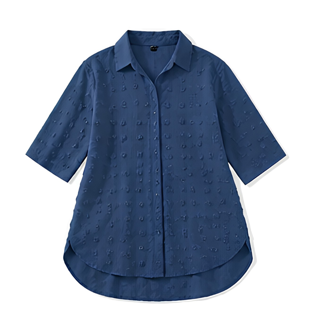 Swiss Dot Shirt Dress - Relaxed Chiffon Tunic for Women