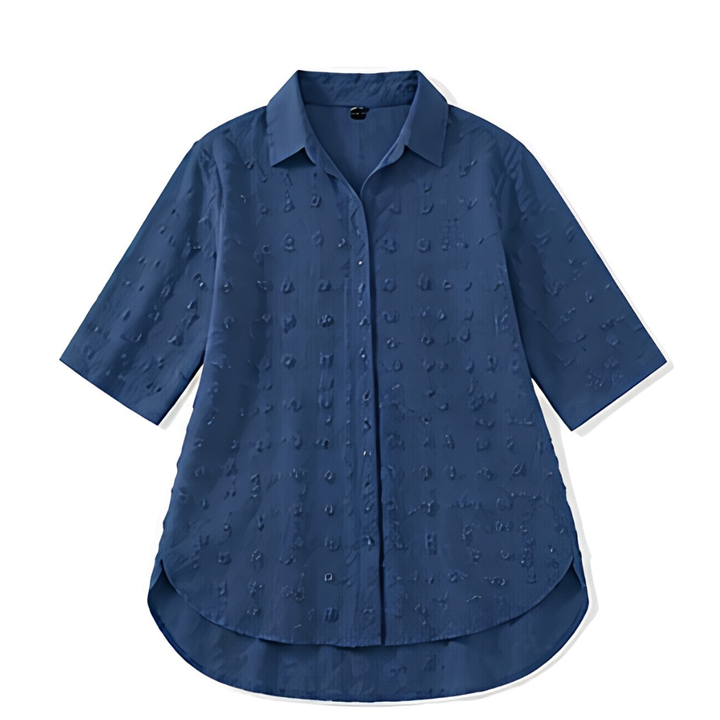 Swiss Dot Shirt Dress - Relaxed Chiffon Tunic for Women