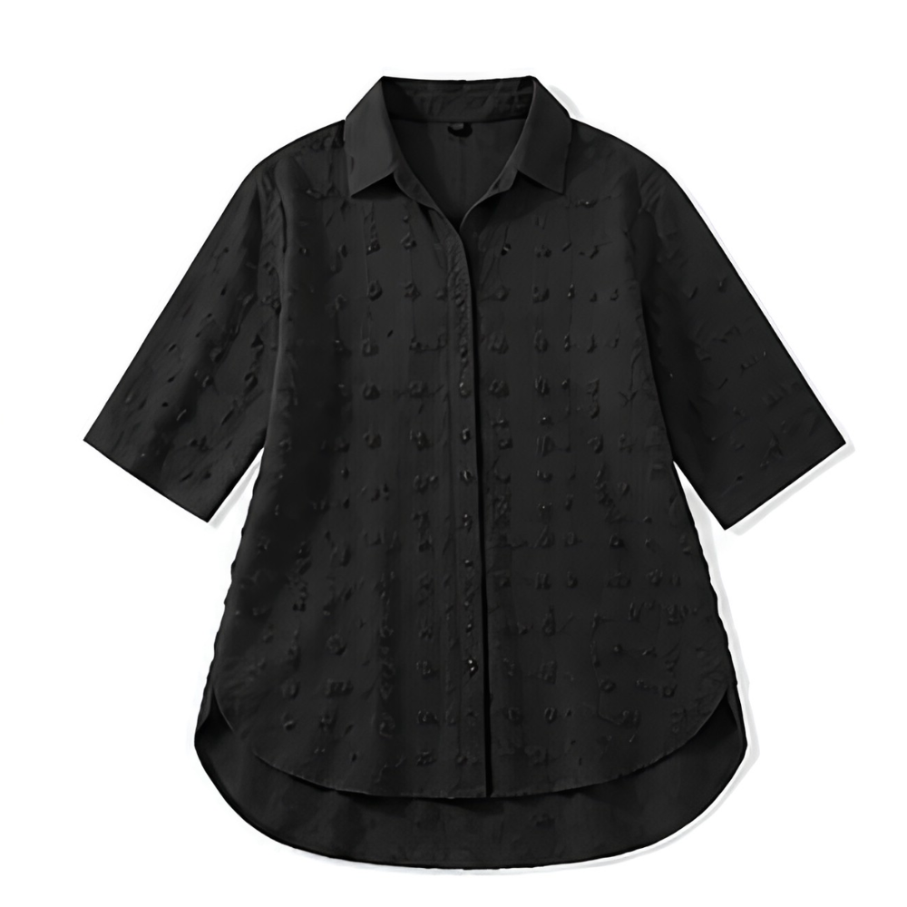 Swiss Dot Shirt Dress - Relaxed Chiffon Tunic for Women