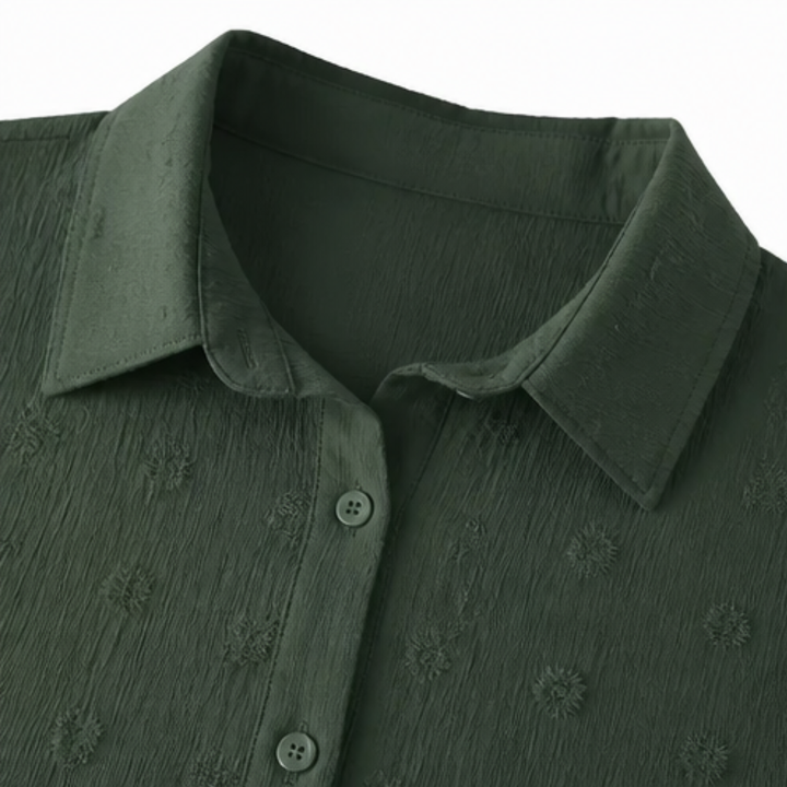 Swiss Dot Shirt Dress - Relaxed Chiffon Tunic for Women