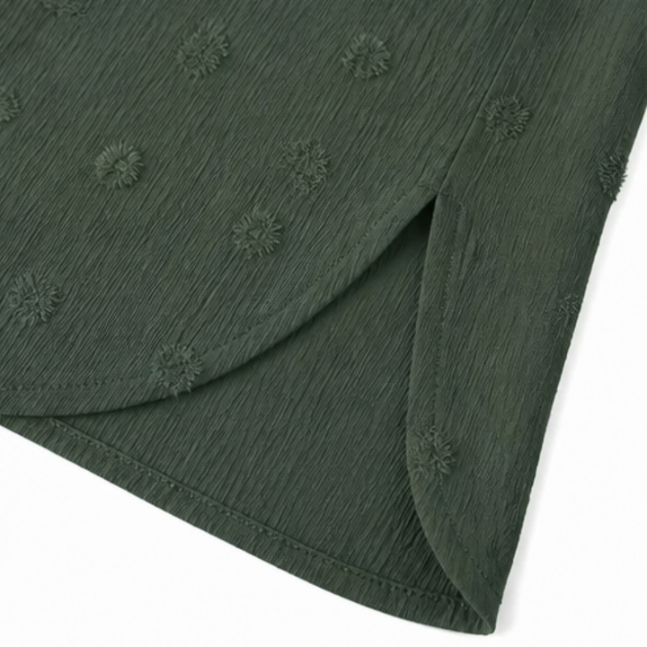 Swiss Dot Shirt Dress - Relaxed Chiffon Tunic for Women