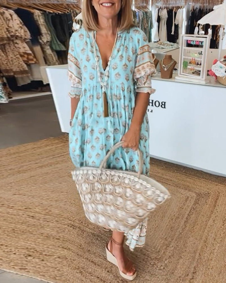 Mana | Vestido Chic Floral con Escote en V
