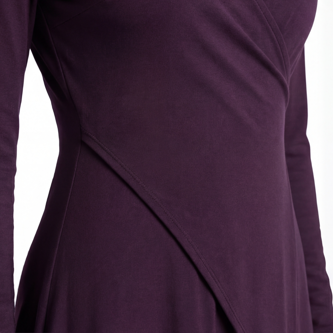 Florenne™ – Asymmetrical Draped High Neck Maxi Dress
