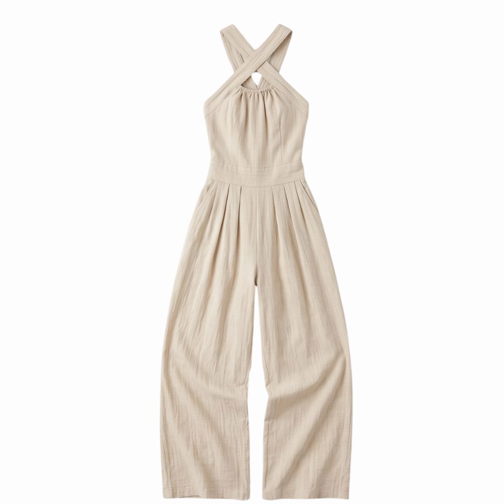 Halter Jumpsuit for Women - Wide Leg Summer One Piece