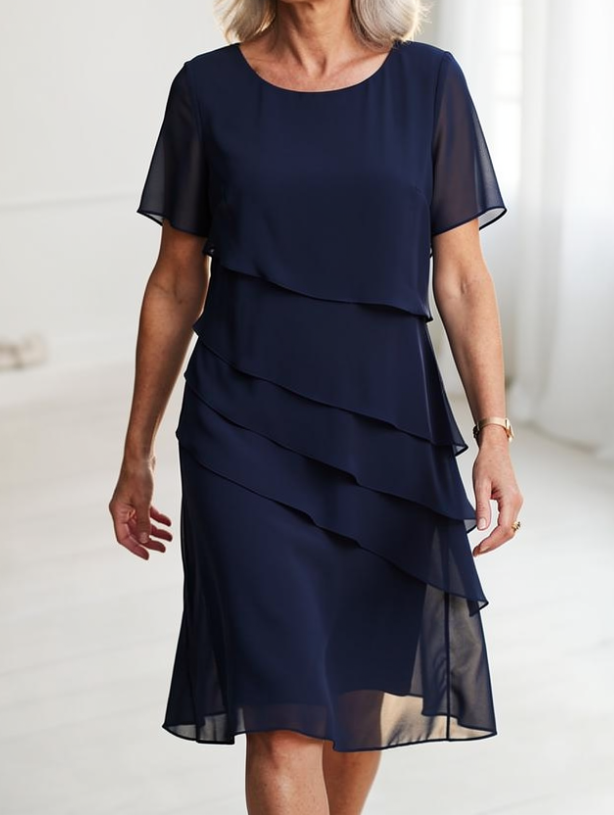 Linda™ | Elegant Comfort Ruffle Dress
