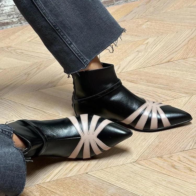 Veya™ | Pointed Geometric Ankle Boot
