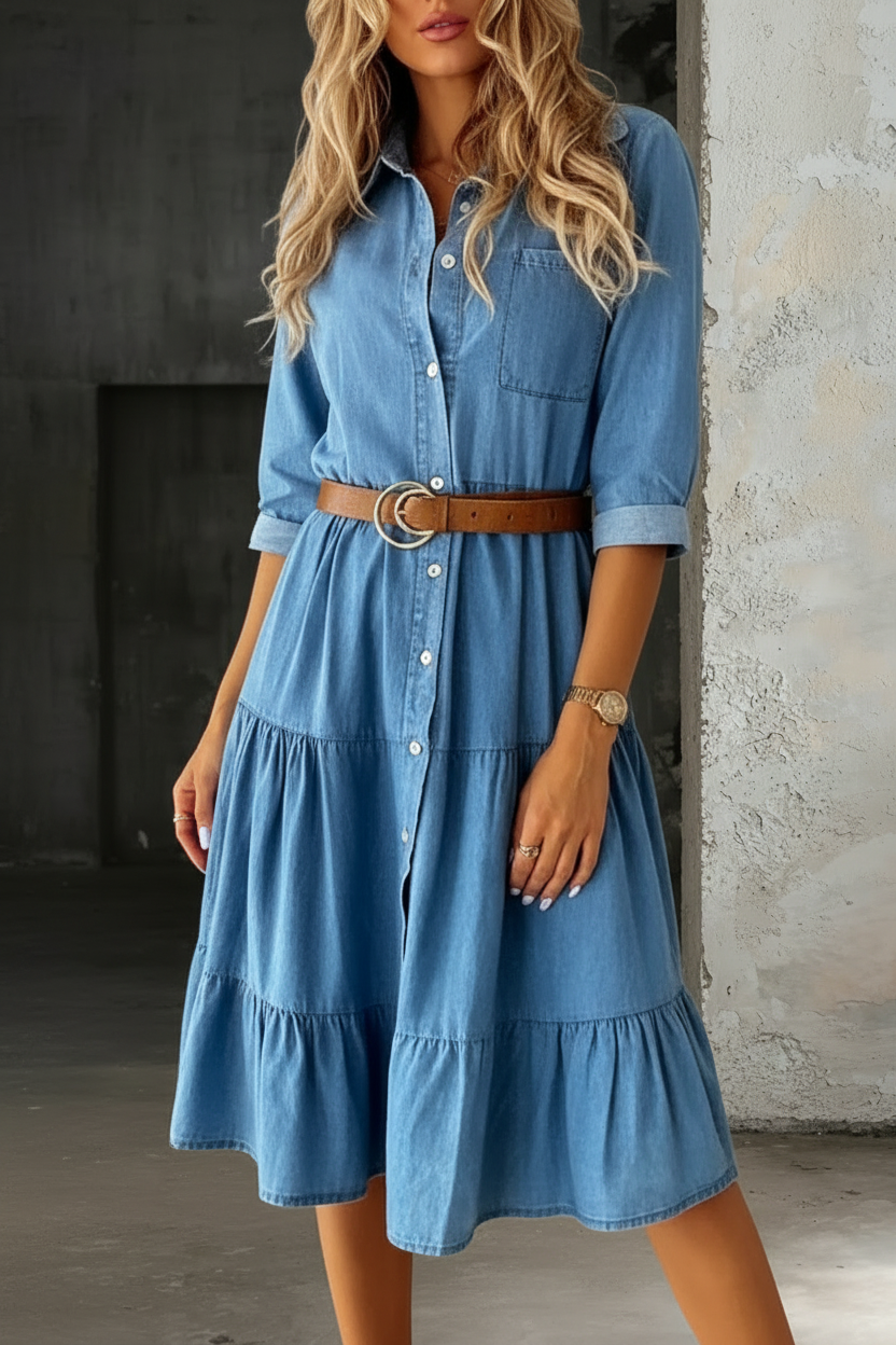 Barbara | Lässiges elegantes Jeanskleid