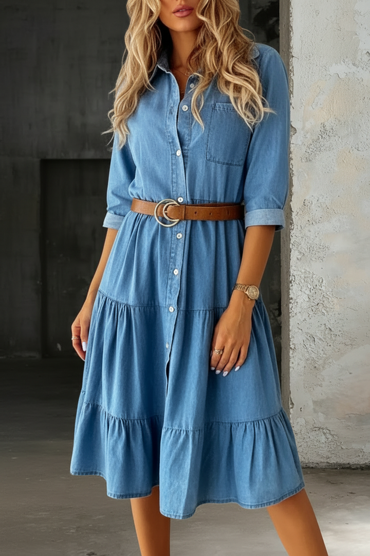 Barbara | Lässiges elegantes Jeanskleid