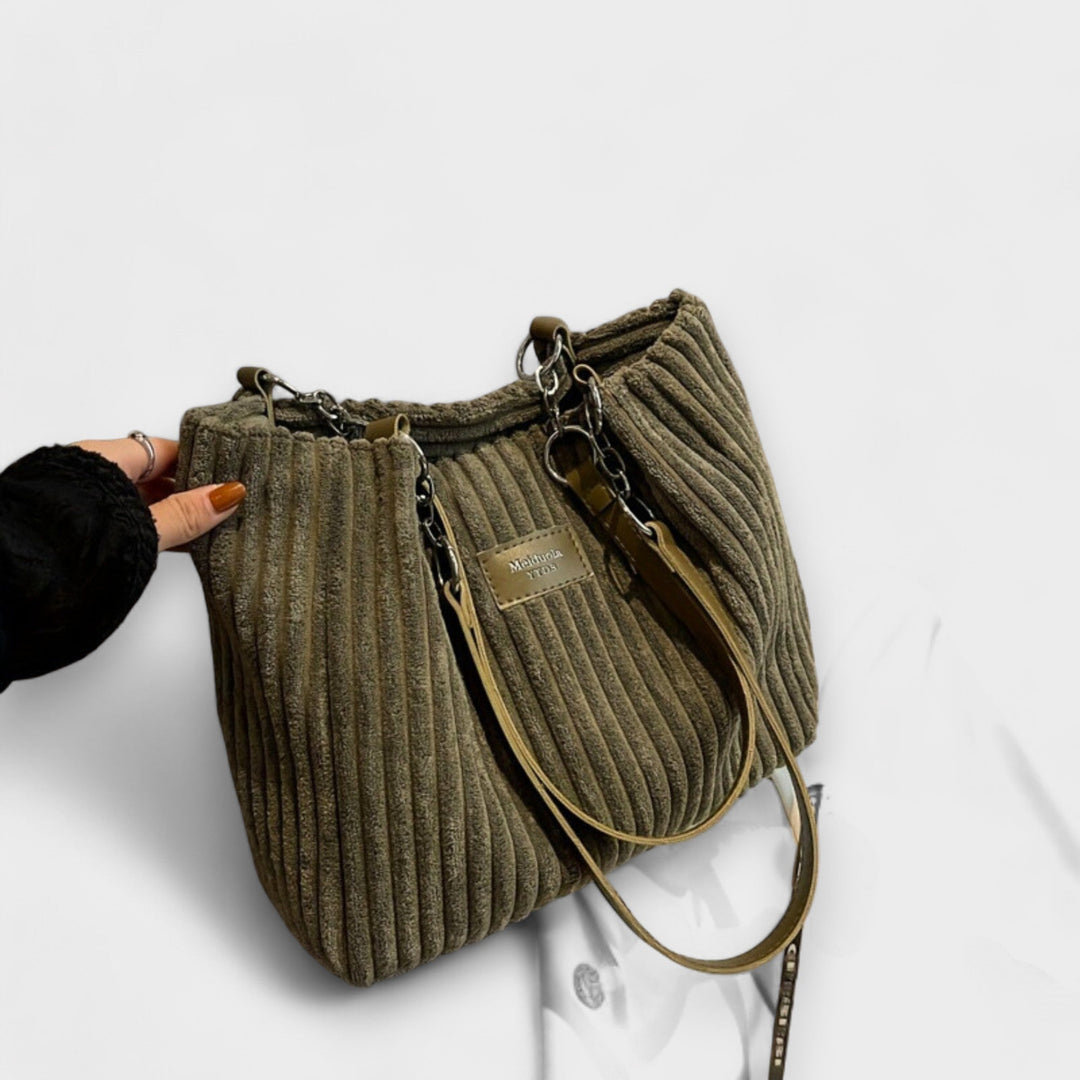 Xella - Sac à bandoulière en velours côtelé doux