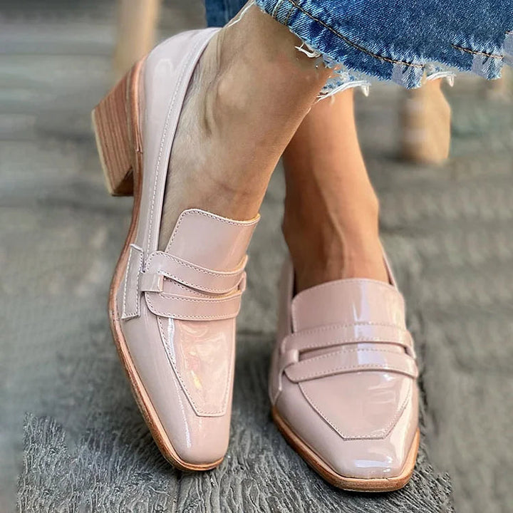 Eden | Mocasines con tacón ancho y brillante