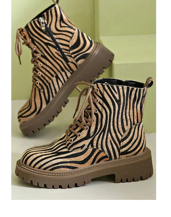 Zyla™ | Zebra Lace-Up Boots