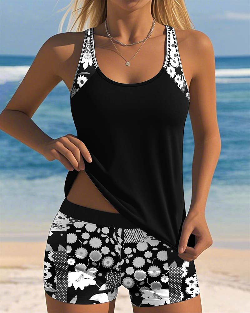 Melanie™ | Costume da bagno due pezzi con vestibilità comoda e stile floreale da spiaggia