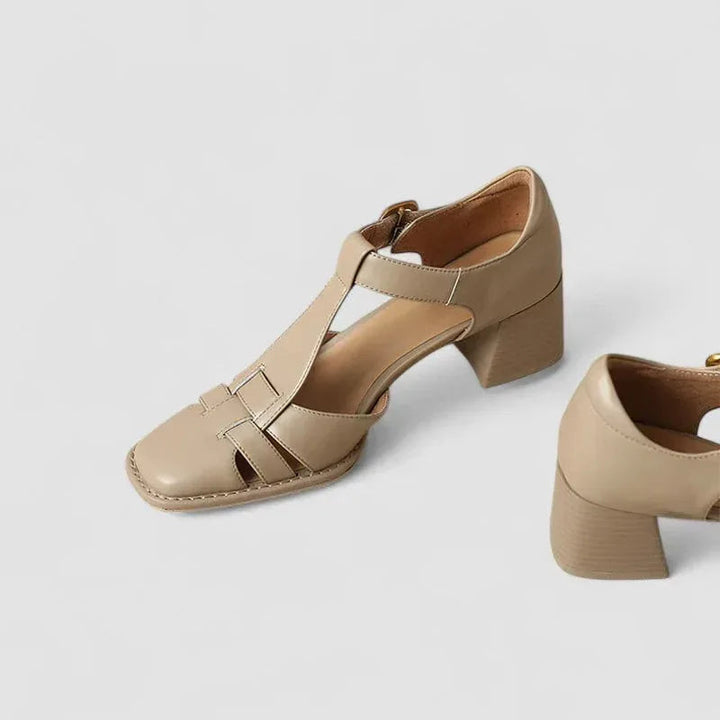 Elyxiana | Tacones ortopédicos de bloque con tira en T