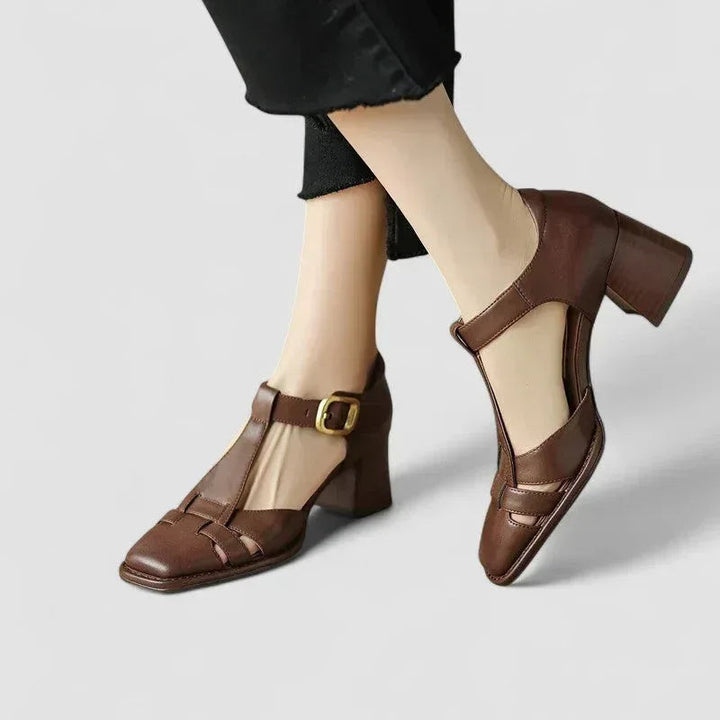 Elyxiana | Tacones ortopédicos de bloque con tira en T