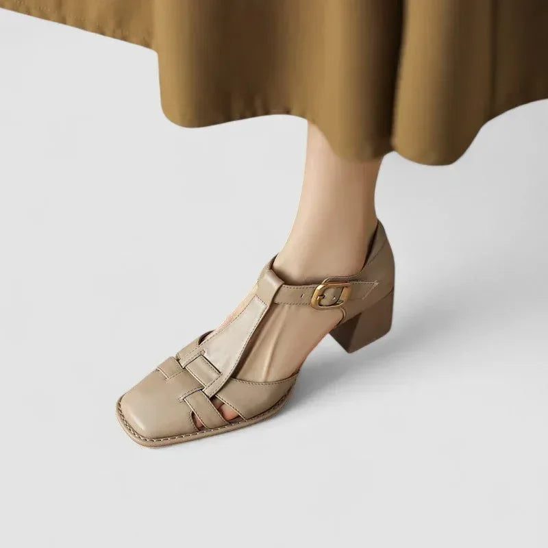 Elyxiana | Tacones ortopédicos de bloque con tira en T