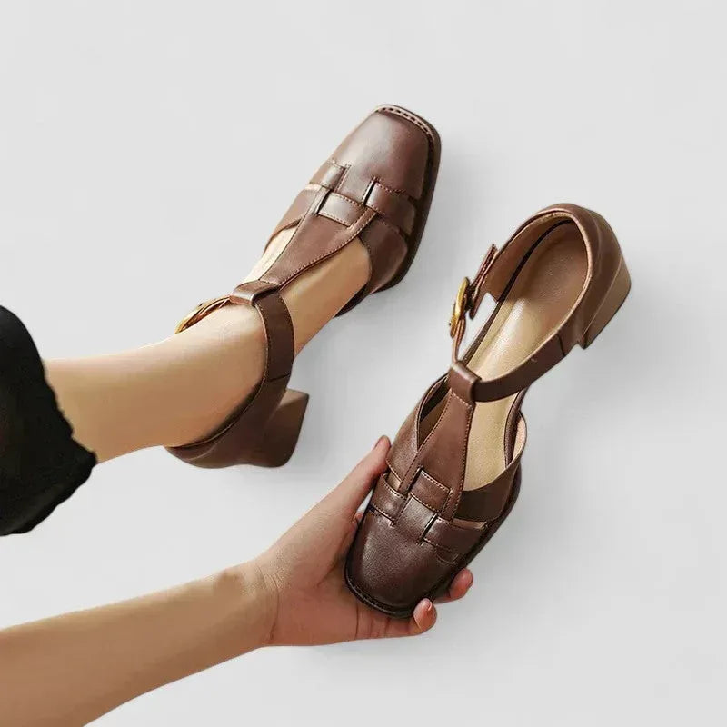 Elyxiana | Tacones ortopédicos de bloque con tira en T