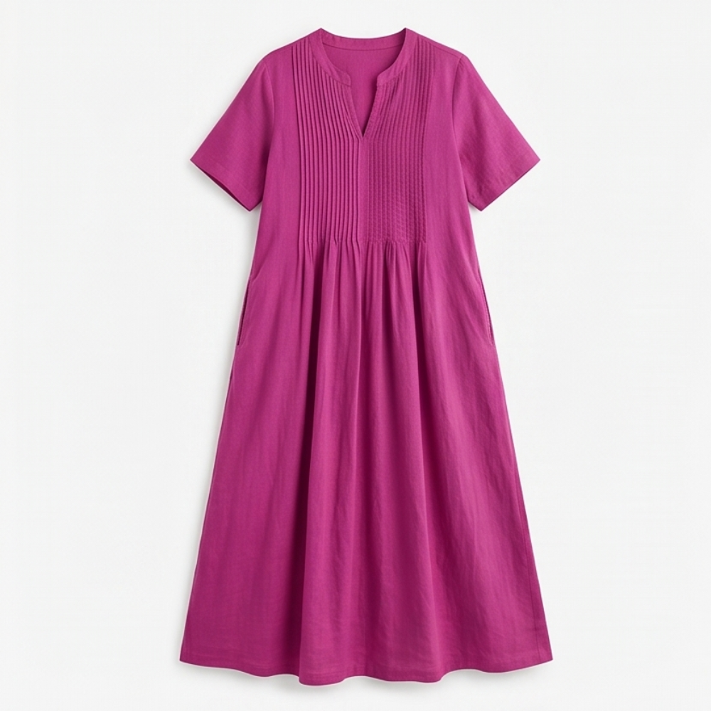 Cotton Maxi Dress with Pockets - Effortless A-Line Silhouette