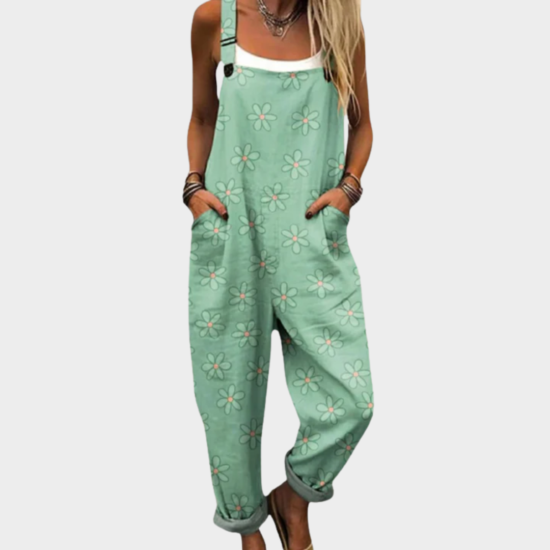 Women's Printed Jumpsuit - Comfortable Casual Overalls