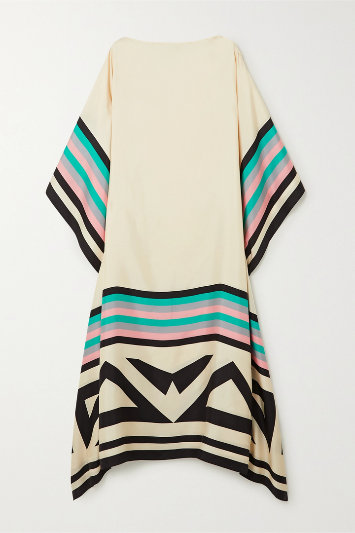 Aria | Vestido Caftán para Mujer con Estampado Geométrico y Mangas Murciélago, Vestido Largo