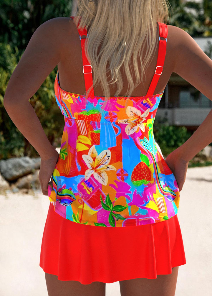 Eleanor™ | Elegante Tankini Floral con Falda de Baño