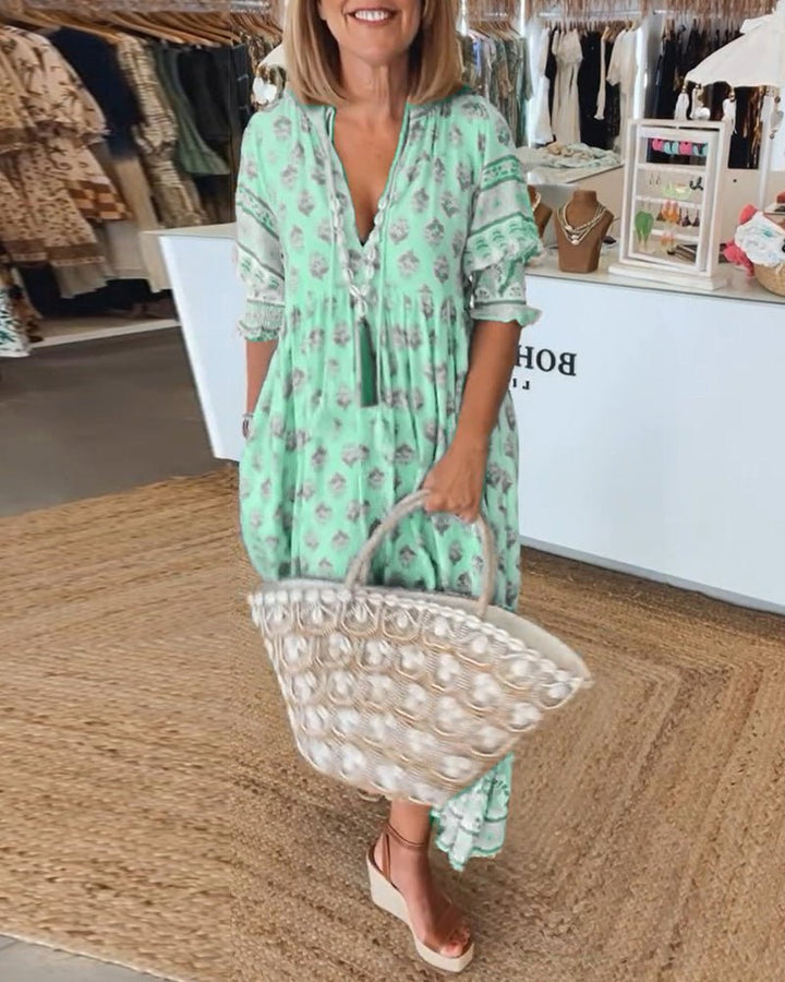Mana | Vestido Chic Floral con Escote en V