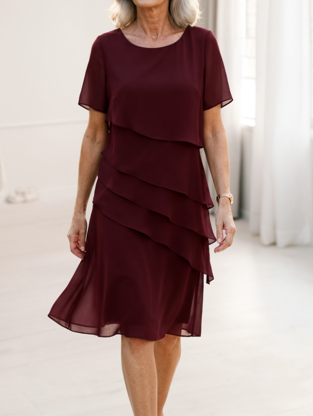 Linda™ | Elegant Comfort Ruffle Dress