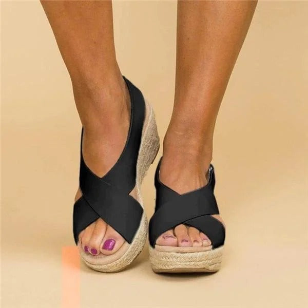 Paloma | Dámské espadrilky na klínku s překříženými pásky