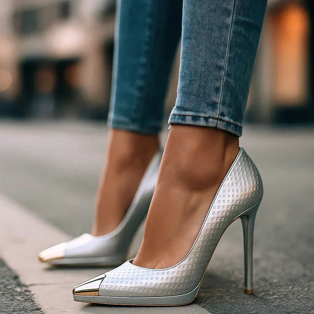 AVELINE GOLD-POINT HEELS