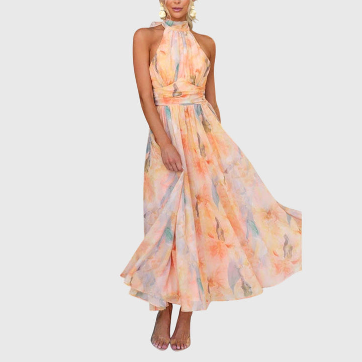 Robe longue à bretelles halter