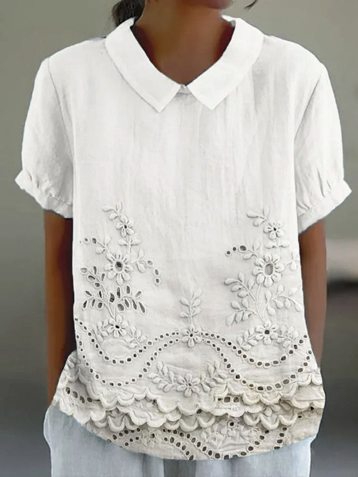 Lily • Floral Embroidered Shirt