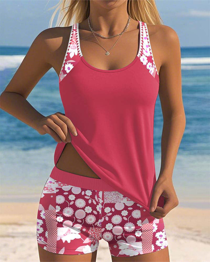 Melanie™ | Costume da bagno due pezzi con vestibilità comoda e stile floreale da spiaggia