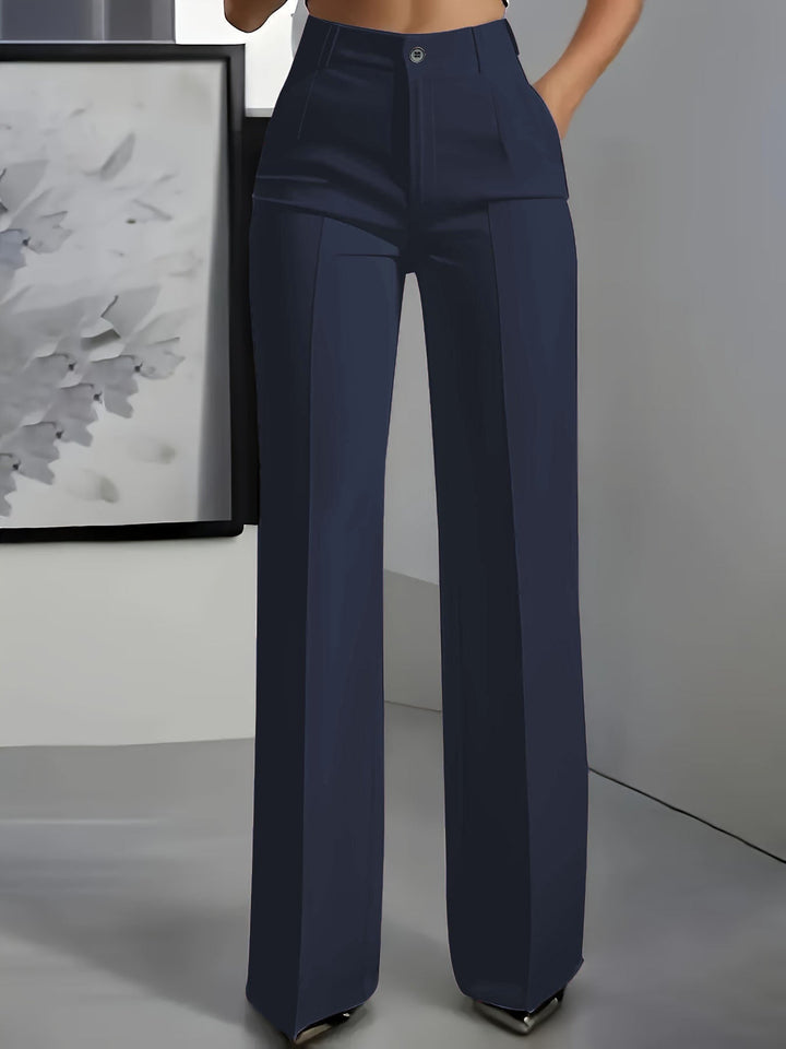 High-Waisted Women's Pants with Elastic Waistband