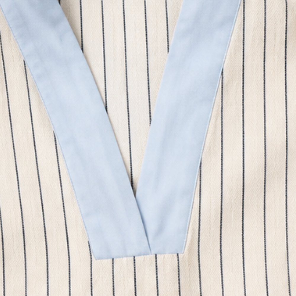 Striped Midi Dress Kaftan with Contrast Cuffs