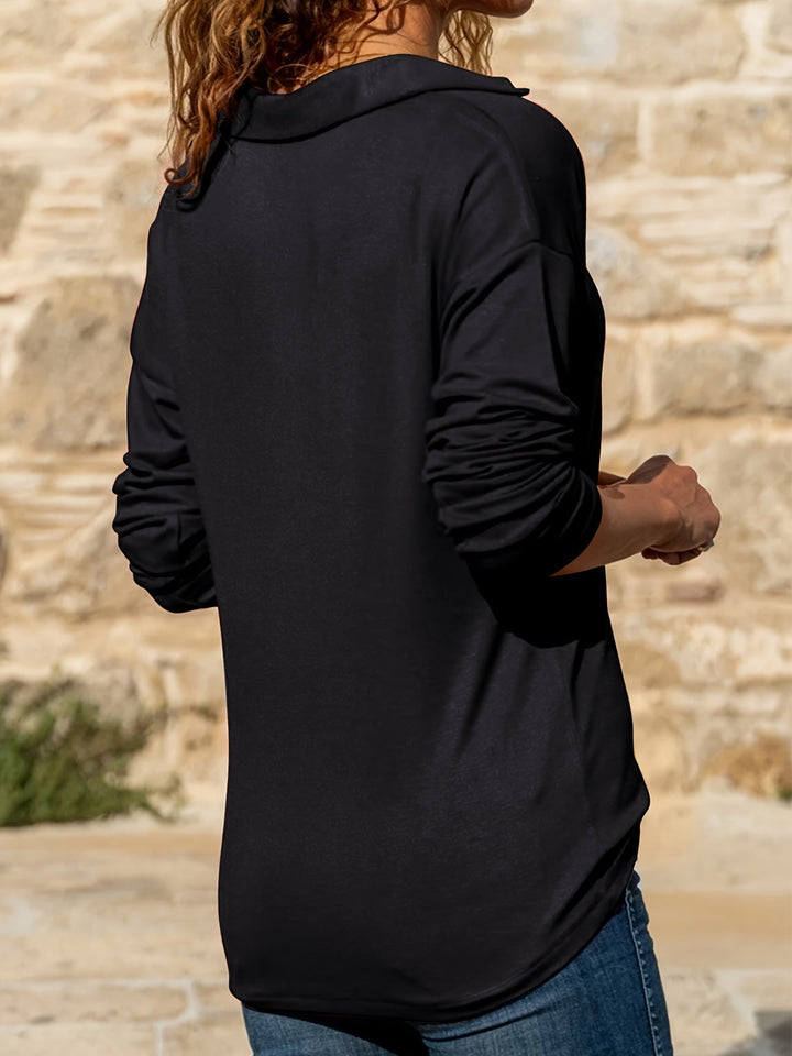 Quinn | Maglia Donna Casual a Manica Lunga con Mezza Cerniera