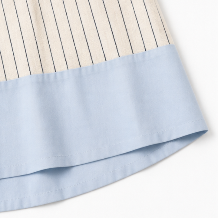 Striped Midi Dress Kaftan with Contrast Cuffs