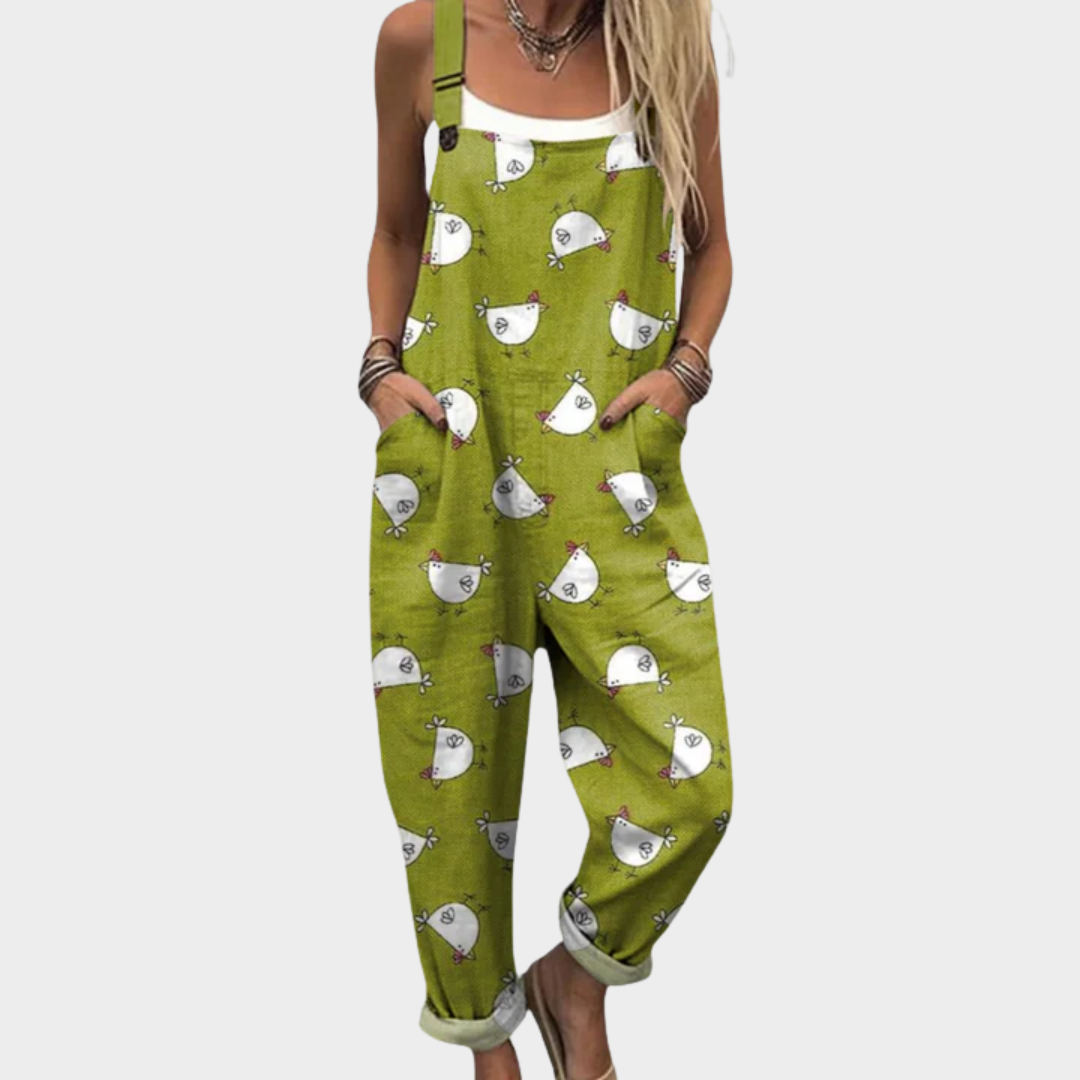 Bohemian Printed Jumpsuit for Women - Relaxed Fit Overalls
