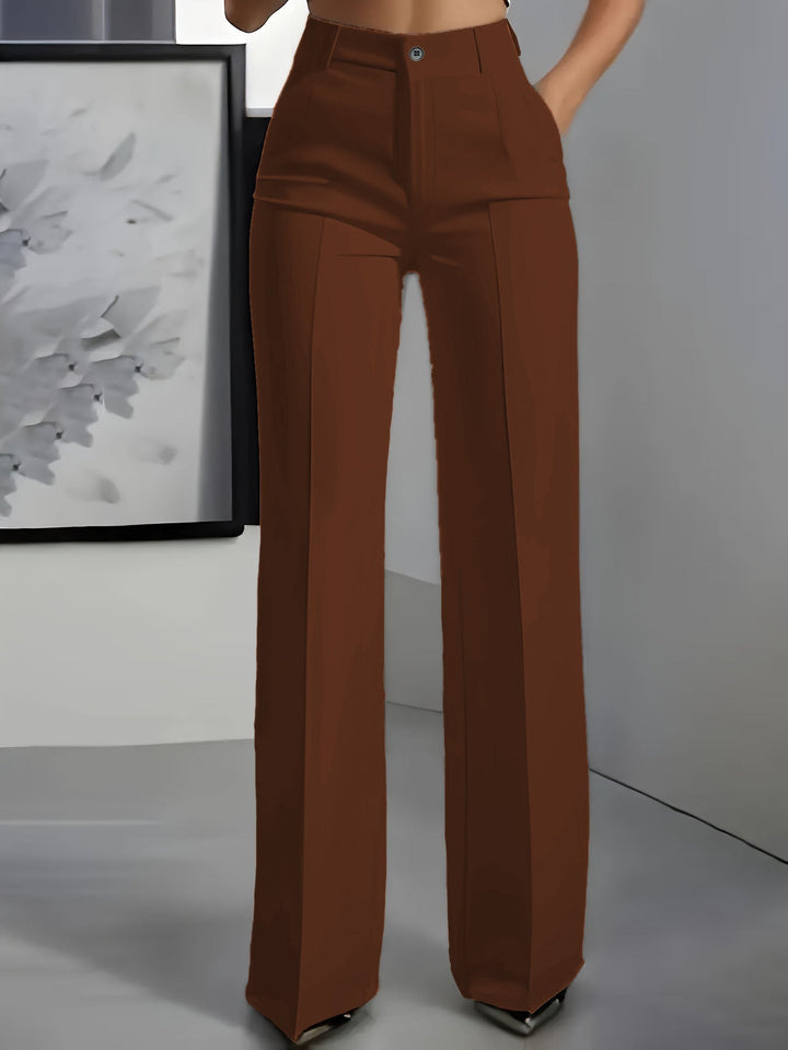 High-Waisted Women's Pants with Elastic Waistband