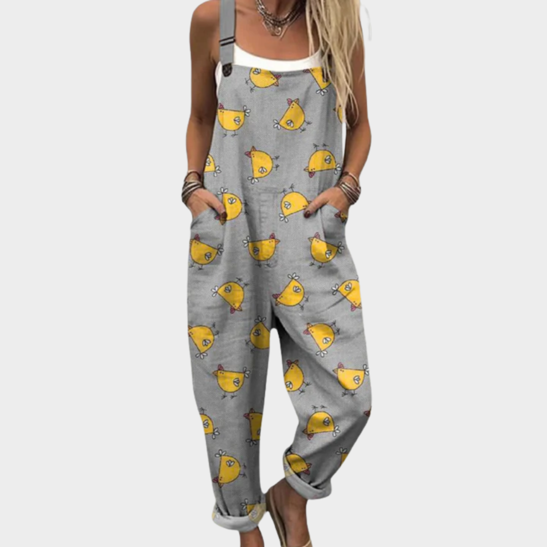 Bohemian Printed Jumpsuit for Women - Relaxed Fit Overalls